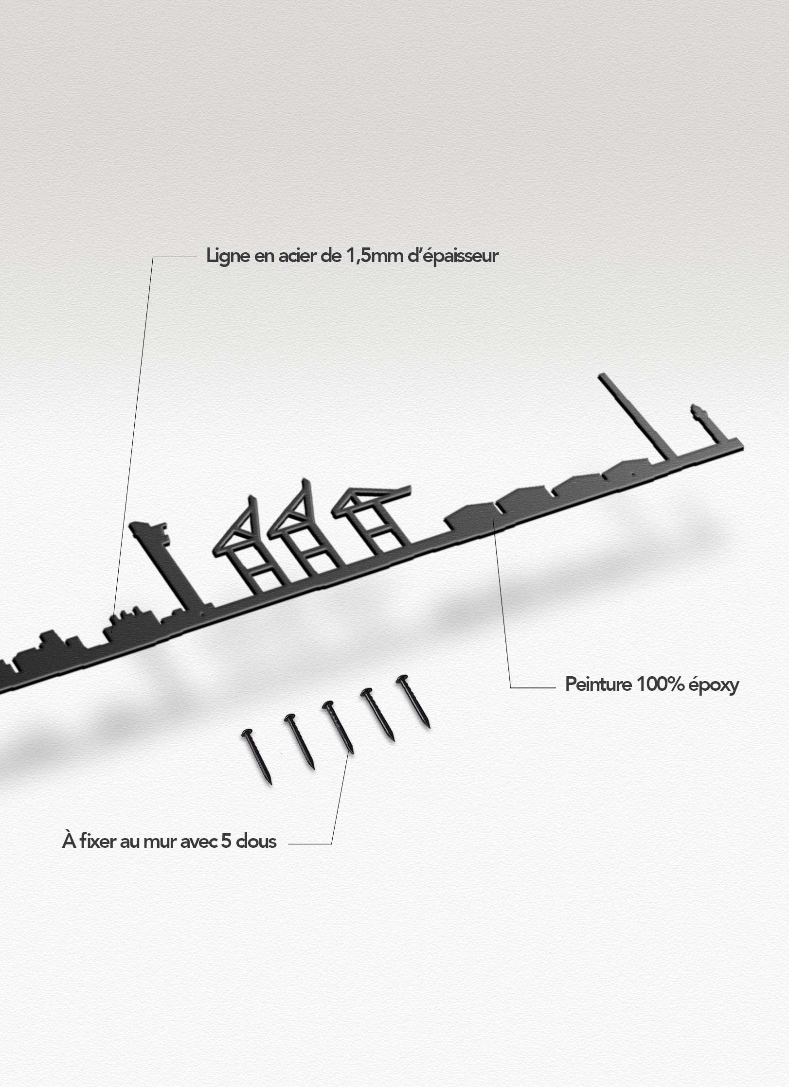 Présentation de la silhouette murale de la ville de Le Havre XL